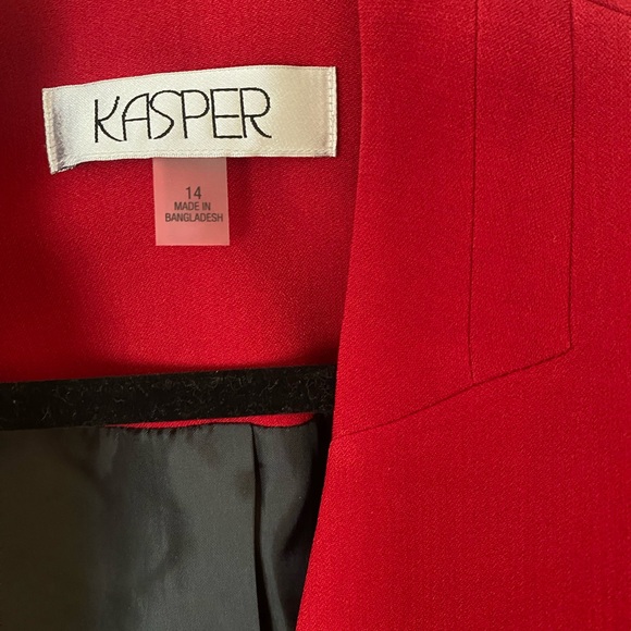 Kasper Women's Fire Red Blazer - Picture 2 of 5